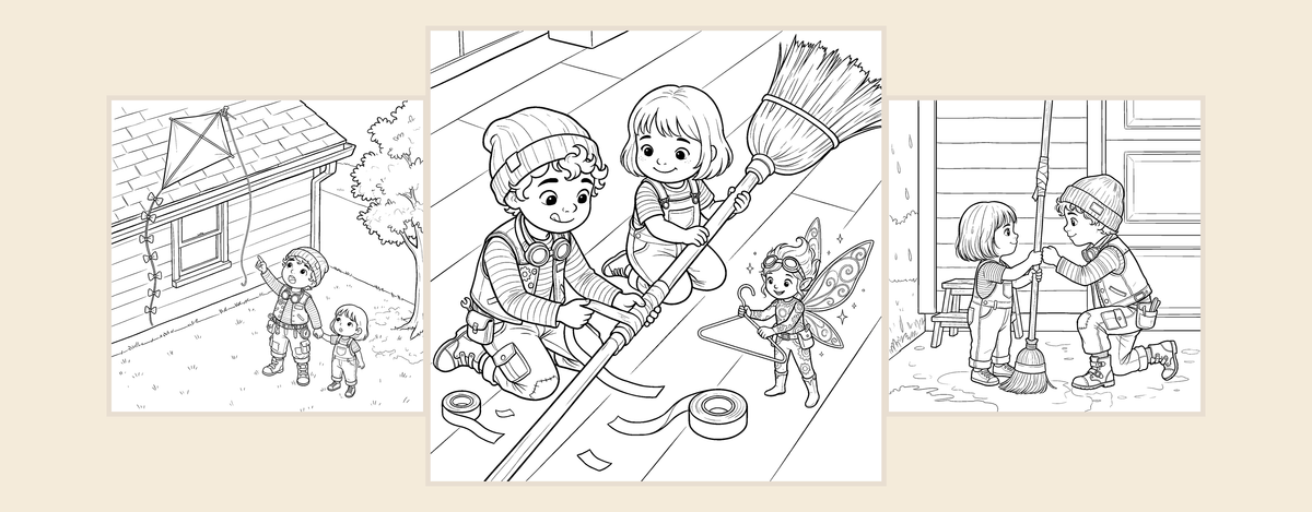 Kit coloring pages from Kit's Promise, a STEM picture book for toddlers and preschoolers