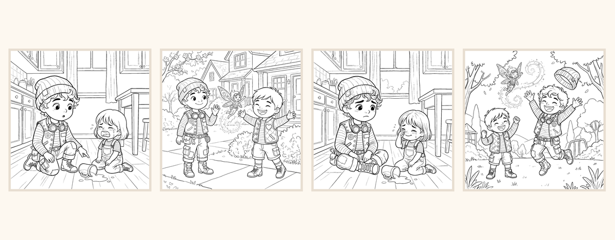 Kit coloring pages from Kit Has Feelings, a STEM picture book for toddlers and preschoolers