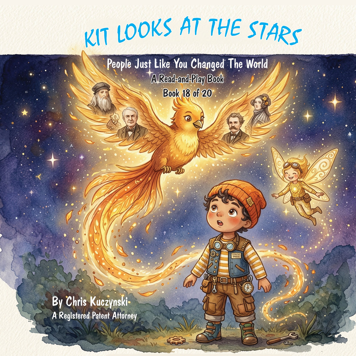 Kit Looks at the Stars: People Just Like You Changed The World, front cover (Book 18 of Kit's Little Sparks)