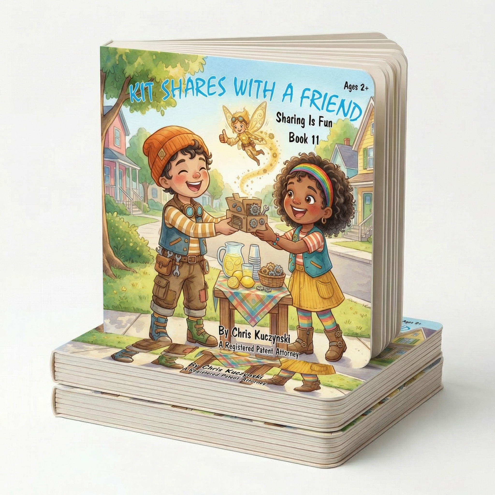 Children's book titled 'Kit Shares With A Friend' on a white background. Kit Shares With A Friend: Sharing Is Fun (Book 11)